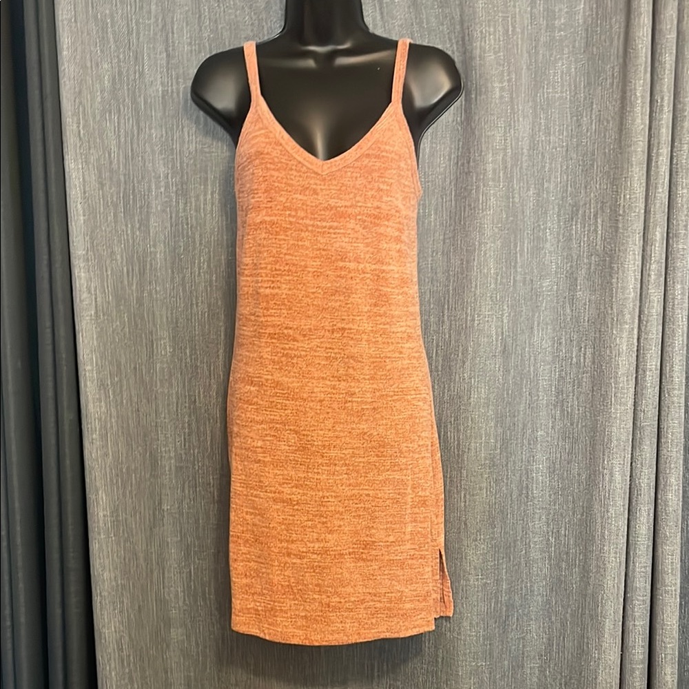 Orange Sleeveless Knit Dress